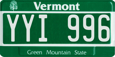 VT license plate YYI996
