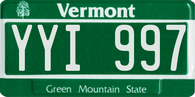VT license plate YYI997