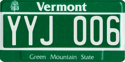 VT license plate YYJ006