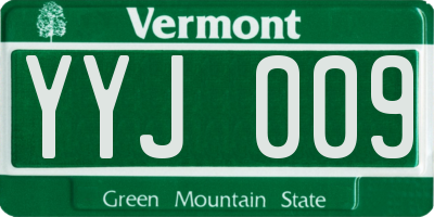 VT license plate YYJ009