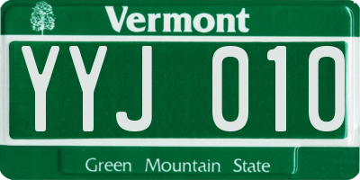 VT license plate YYJ010
