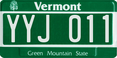 VT license plate YYJ011
