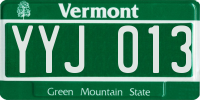 VT license plate YYJ013