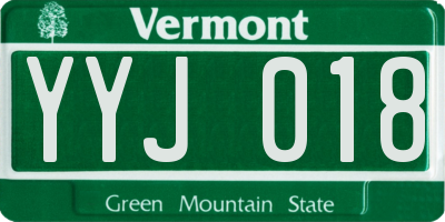 VT license plate YYJ018