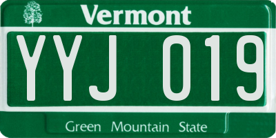 VT license plate YYJ019