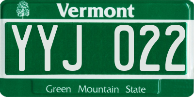 VT license plate YYJ022