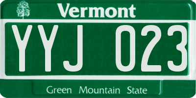 VT license plate YYJ023
