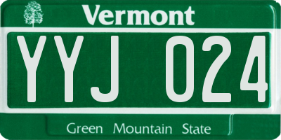 VT license plate YYJ024