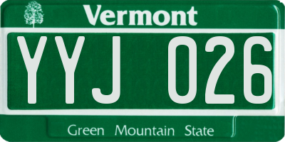 VT license plate YYJ026