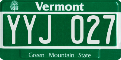 VT license plate YYJ027