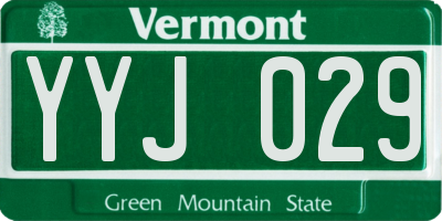VT license plate YYJ029