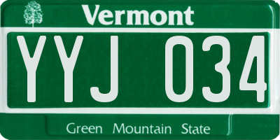 VT license plate YYJ034