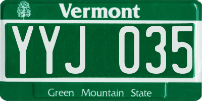 VT license plate YYJ035