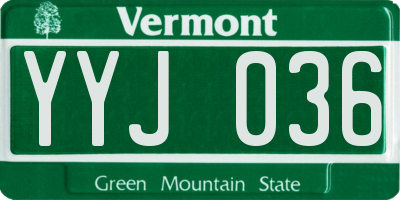 VT license plate YYJ036