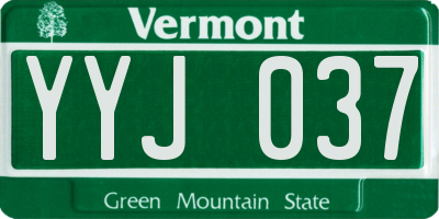 VT license plate YYJ037