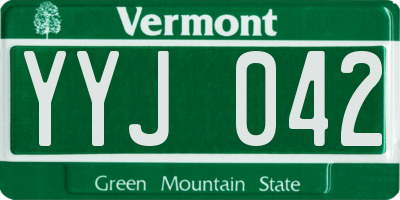 VT license plate YYJ042