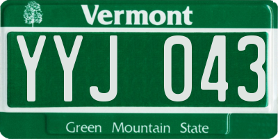 VT license plate YYJ043