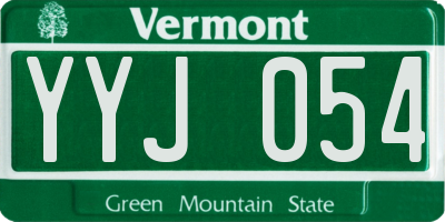 VT license plate YYJ054