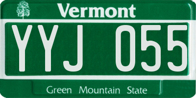 VT license plate YYJ055