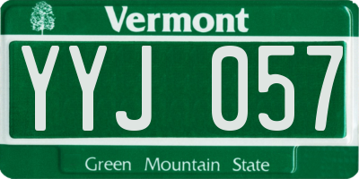 VT license plate YYJ057