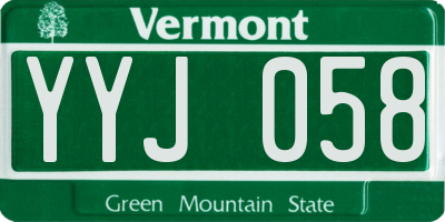 VT license plate YYJ058