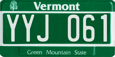 VT license plate YYJ061