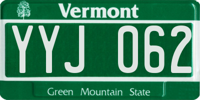 VT license plate YYJ062