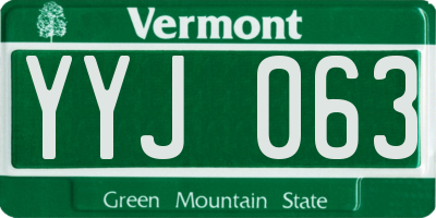 VT license plate YYJ063