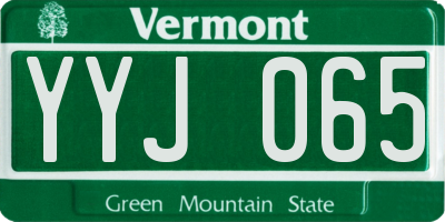 VT license plate YYJ065