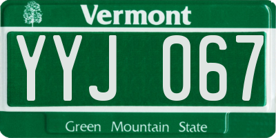 VT license plate YYJ067