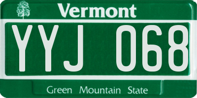 VT license plate YYJ068