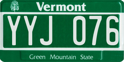 VT license plate YYJ076