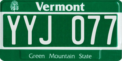 VT license plate YYJ077