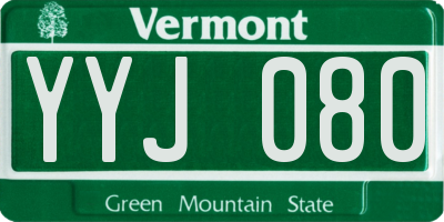 VT license plate YYJ080