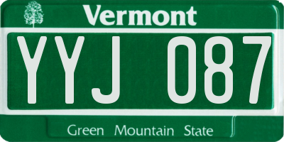 VT license plate YYJ087