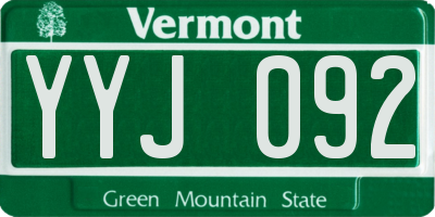 VT license plate YYJ092