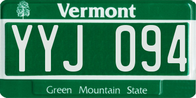 VT license plate YYJ094