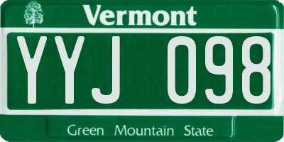 VT license plate YYJ098