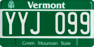VT license plate YYJ099