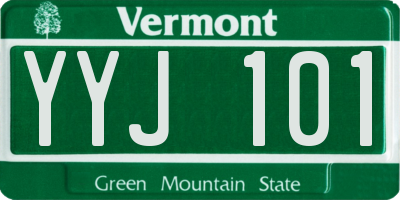 VT license plate YYJ101