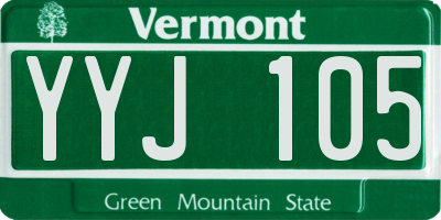 VT license plate YYJ105