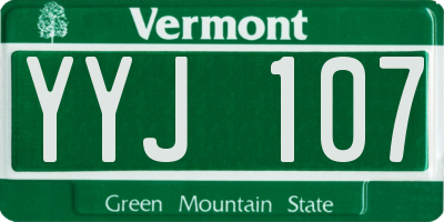 VT license plate YYJ107