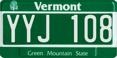 VT license plate YYJ108