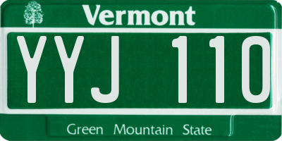 VT license plate YYJ110