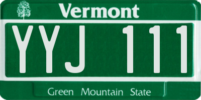 VT license plate YYJ111