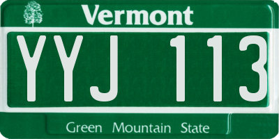 VT license plate YYJ113