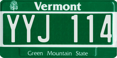 VT license plate YYJ114