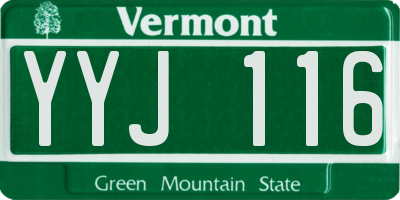 VT license plate YYJ116
