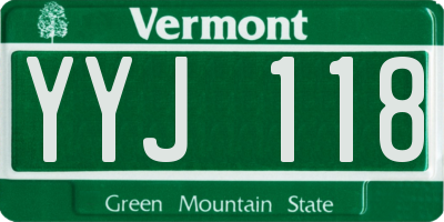 VT license plate YYJ118