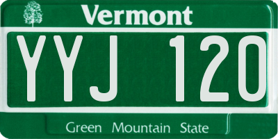 VT license plate YYJ120